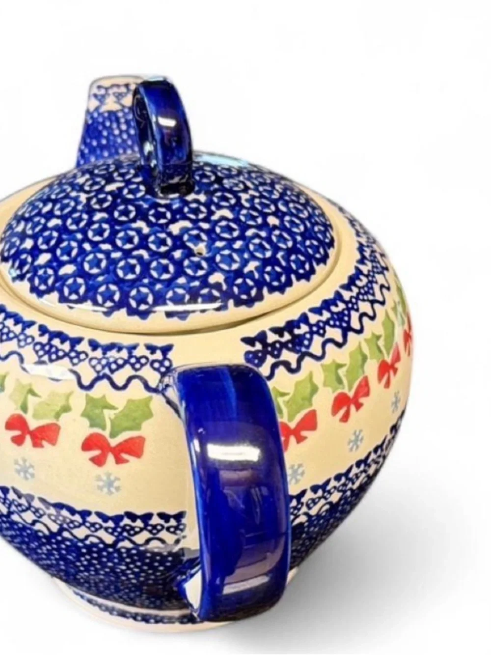 Polish Pottery Christmas Teapot - Manufaktura Bolesławiec